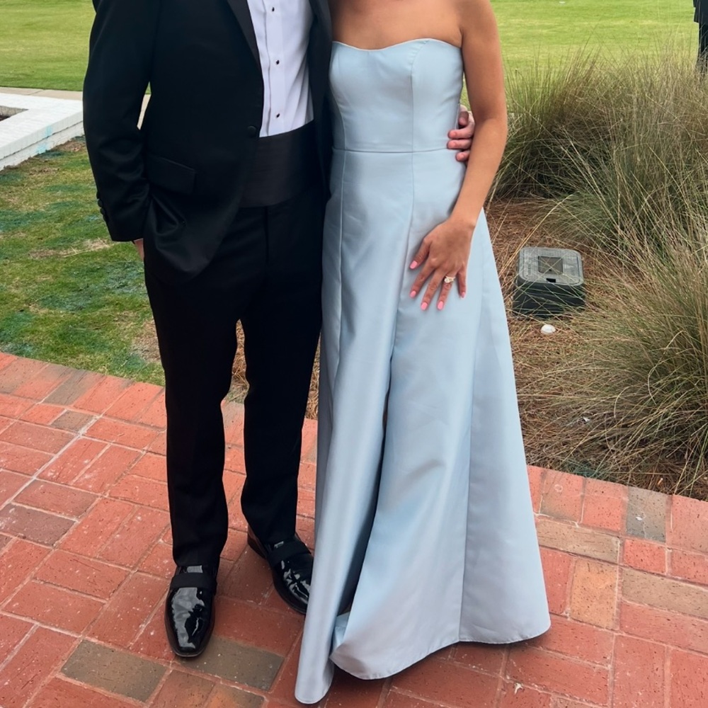 Dessy Group Blue Strapless Gown
